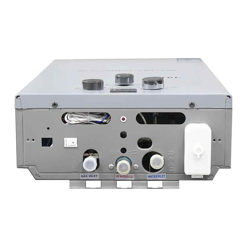 6L-18L Gas Water Heater LPG Instant Tankless White Stainless Steel LED for Outdoor Bath Kitchen Bathroom