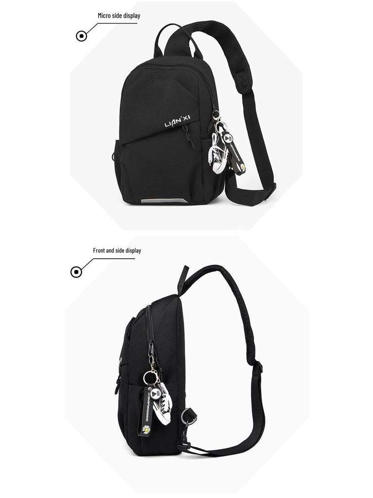 Pánská a dámská japonská trendová všestranná taška přes hruď a crossbody - ležérní cestovní a sportovní batoh