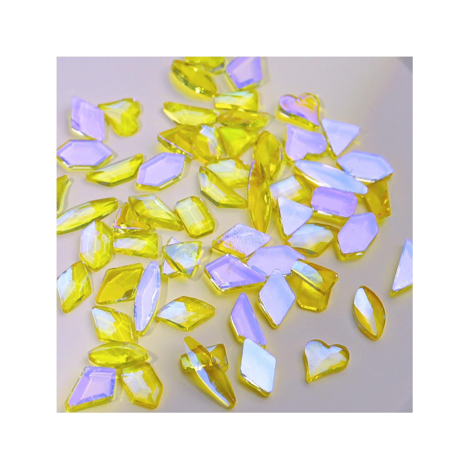 

50 шт. смешанных стеклянных кристаллов, гибридных бриллиантовых стразов, украшения для ногтей, капли, ромбы, плоские камни, 3D-драгоценные камни