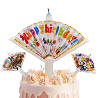 New Birthday Candle With Joker Fan Banner Funny Wishing Candle Birthday Cake Candle Decor Clown Pattern Candles Surprise Candles