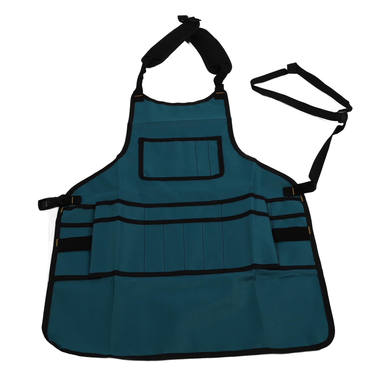 Work Apron Multi Pocket Waterproof Oxford Cloth Tool Bag Pouch for Gardening Automotive Maintenance синий