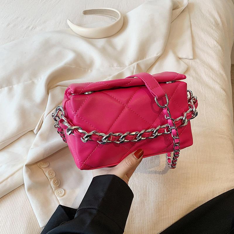 Rhombus dicke Kettentasche Damen 2024 Sommer neuer Trend Textur Mode vielseitige Umhängetasche Internet-Promi-Umhängetasche