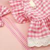 Sweet Plaid Lace Dog Skirt British Style Cat Princess Dress Puppy Fairy Skirt  Photograph Prop
