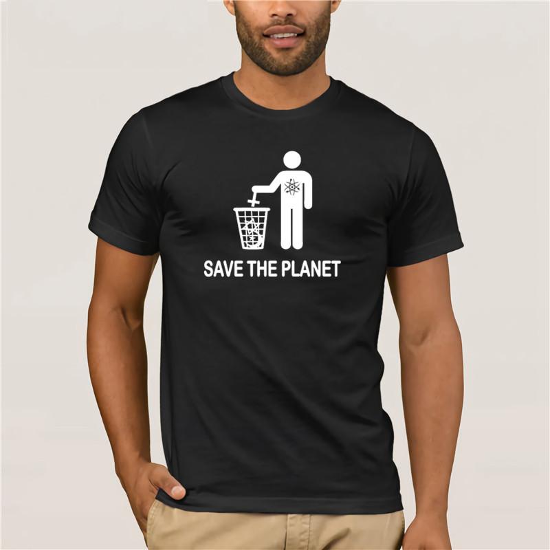 

quality fashion short sleeve men tshirt Summer New Funny Save The Planet Atheist Mens Hip-Hop Tees Summer Mens T Shirt - Men ... S разноцветный