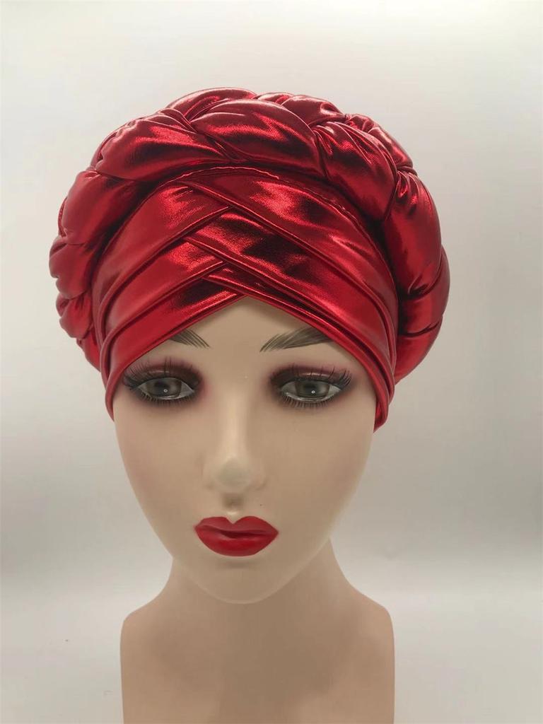 Forehead Cross Turban Cap For Women Braid Head Wraps African Lady Cap Muslim Headscarf Bonnet Turbante Mujer