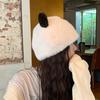 Cute Bear Hat for Women In Autumn and Winter Fur One Piece Ear Protection Plush Hat Warm Fisherman Hat Basin Hat Slimming