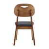 Set of 2 Dining Chairs with Oval Backrest, Modern Wooden Chairs with Carry Handle Design, Upholstered Kitchen Chairs, Chairs Only Without Table