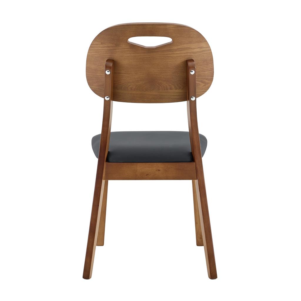 Set of 2 Dining Chairs with Oval Backrest, Modern Wooden Chairs with Carry Handle Design, Upholstered Kitchen Chairs, Chairs Only Without Table