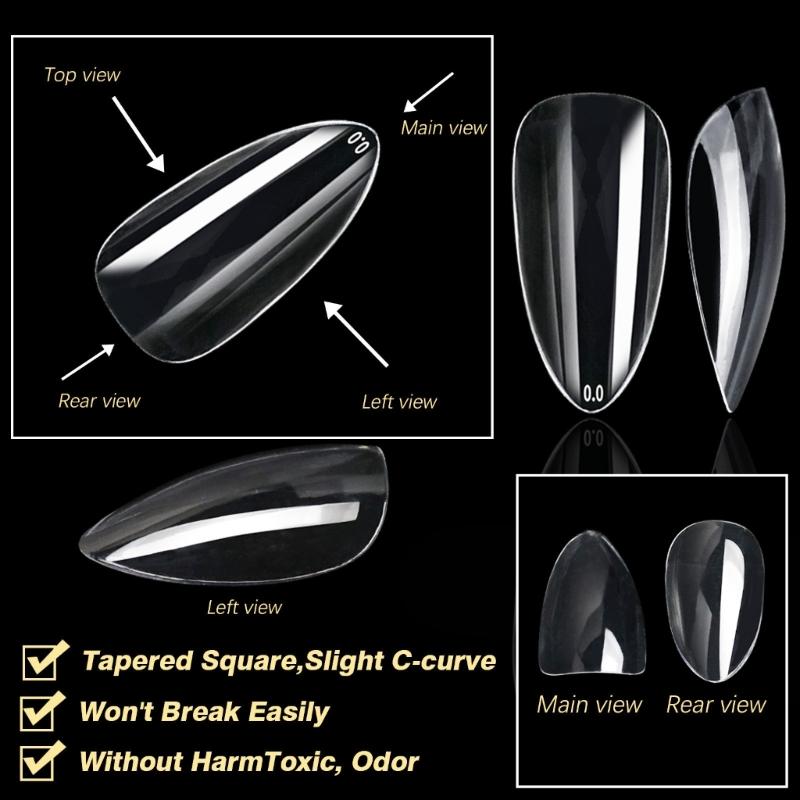 Clear Gel Nail Tips DIY Nail Extensions Transparent False Nails Art Decoration Long-Lasting Perfect for DIY Nail Art