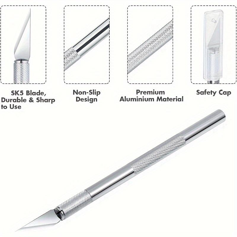 32-teiliges Bastelmesser-Set aus Aluminium (1 Messer + 30 Klingen + 1 Schneidematte) Schneidwerkzeuge für Bastelarbeiten, Präzisions-Hobbymesser für Heimwerkerkunst, Schneiden, Gravieren