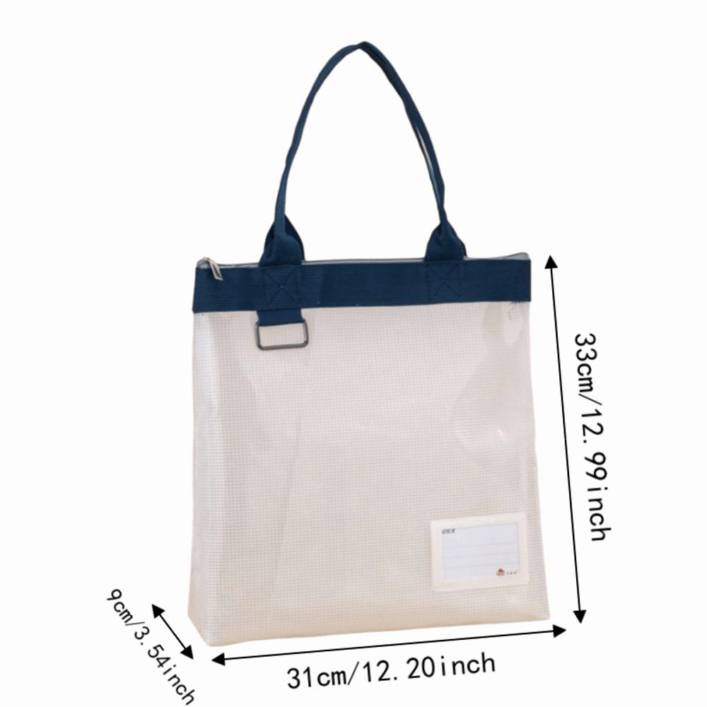 with Handle Mesh Document Storage Bag Large Capacity File Storage Bag Handheld Project Bag Travel