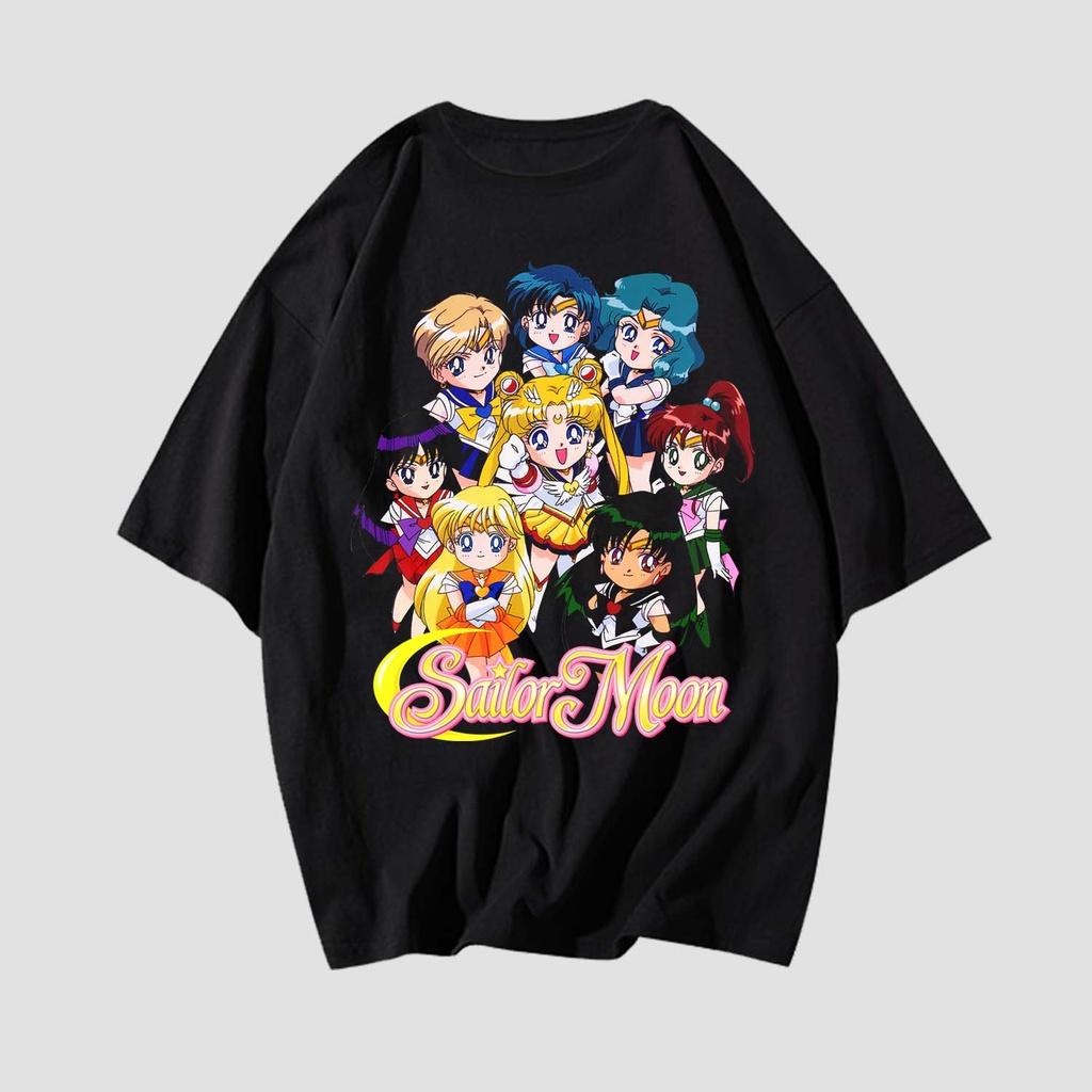 

Японская футболка в стиле ретро Sailor Moon, оверсайз, мужская хлопковая футболка, лето, новинка, ретро, мужская и женская уличная одежда 4XL
