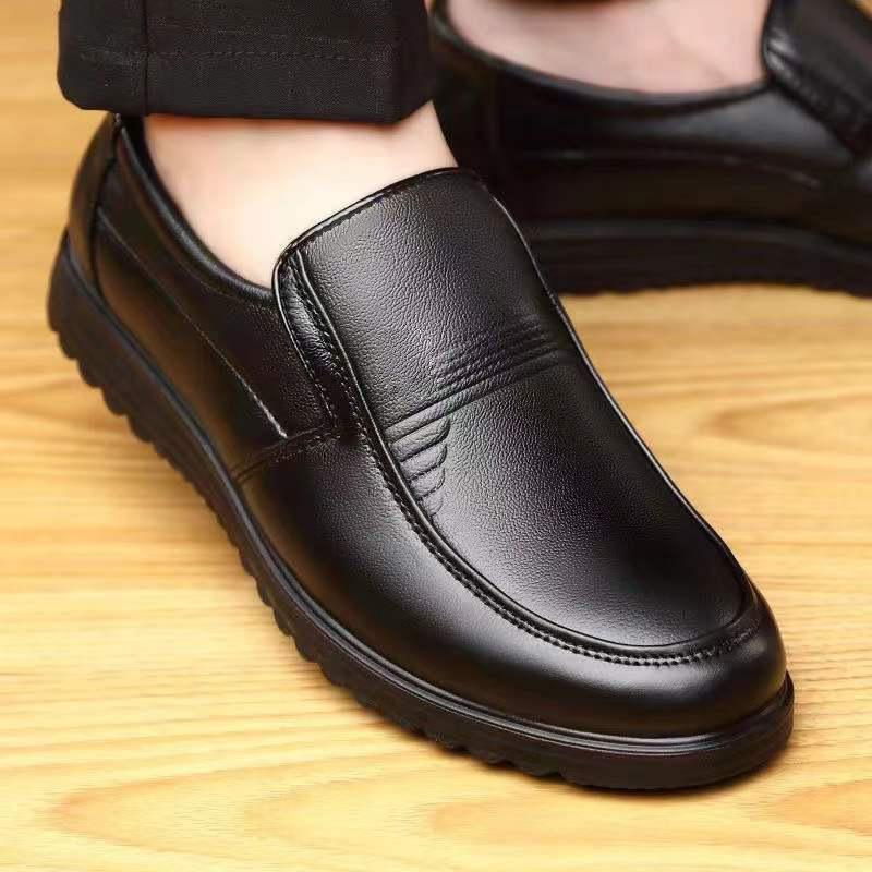 Läder Skor Herr Formell Klädsel Fritidsskor Mjuk Sula Andningsbara Herrskor Medelålders och Äldre Mäns Pappa-skor Herr