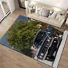 Vintage Black Classic Muscle Car with Retro Design Outdoors Landscape Print Suitable for use as an anti-slip1 for1room and bedroom sofas
