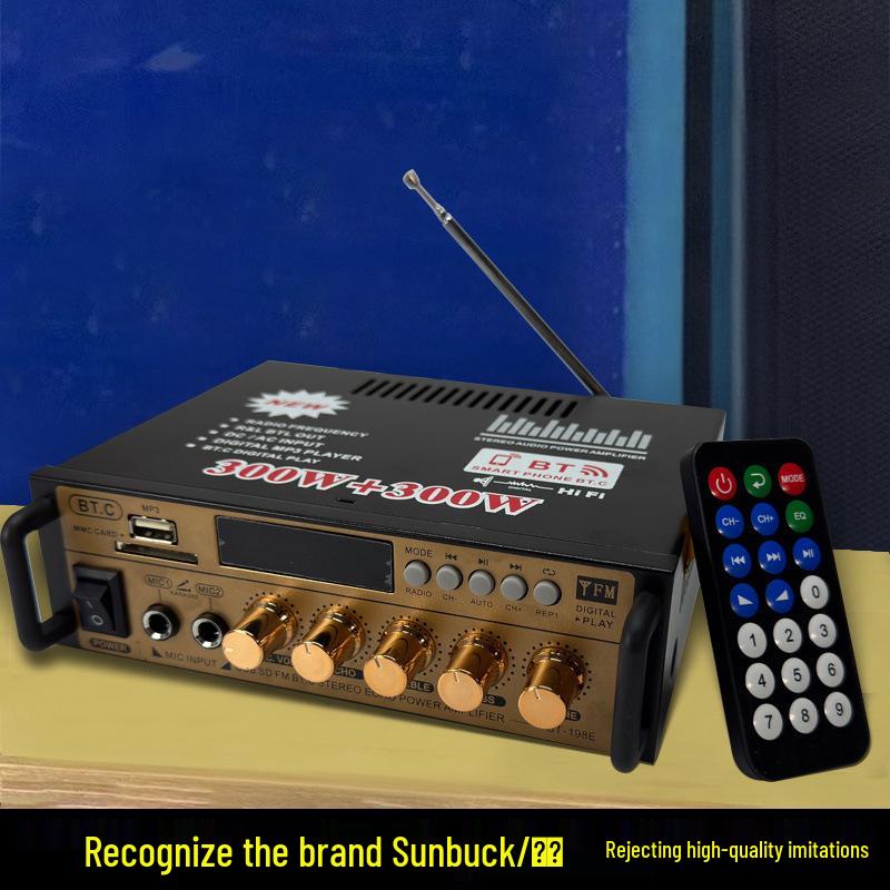 

Upgraded High-Power Mini Bluetooth 12V Amplifier for Car/Home - Lossless USB/Card/Radio Support