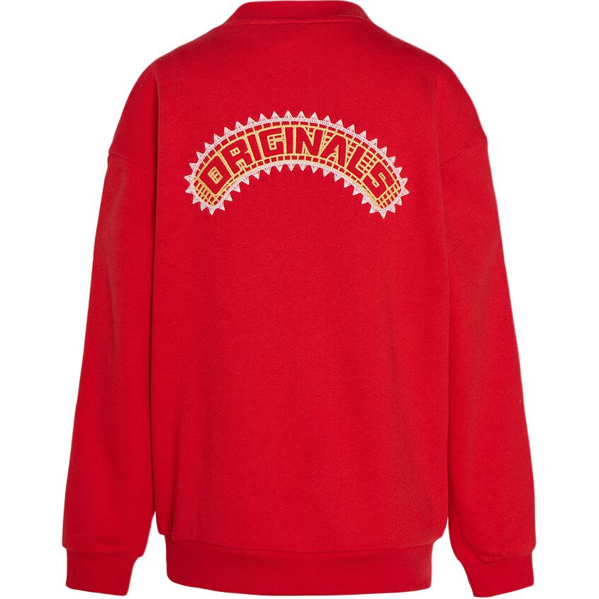 Adidas Originals Sweatshirt Sports Casual Pullover Striped Crew Neck Long Sleeve Kids Kids sweatshirts IA8933