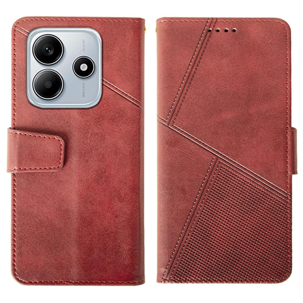 

IDEWEI For Xiaomi Redmi Note 14 5G Case Leather Wallet Phone Cover Stand Calf Texture D