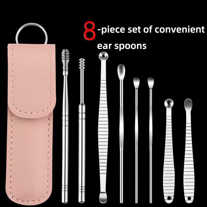 Ohrlöffel Ohrziehen aus Edelstahl Ohrpick-Anzug Kinder-Spiral-Ohrlöffel Erwachsenen-Ohrenreiniger