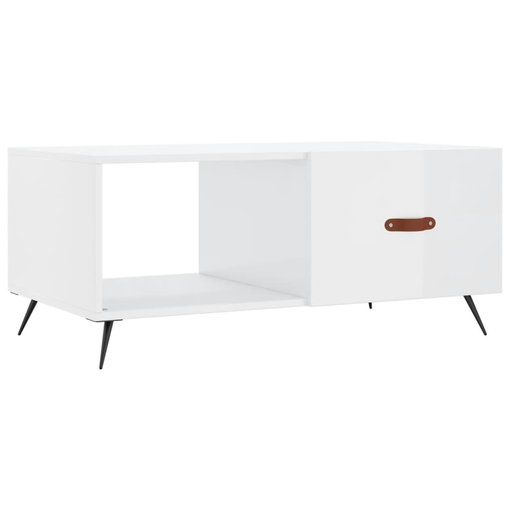 Coffee Table, High Gloss White, 90x50x40 Cm