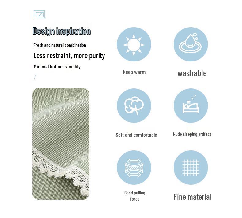 Lace Gauze All-Season Pure Cotton Quilt & Blanket Set for Double Bed