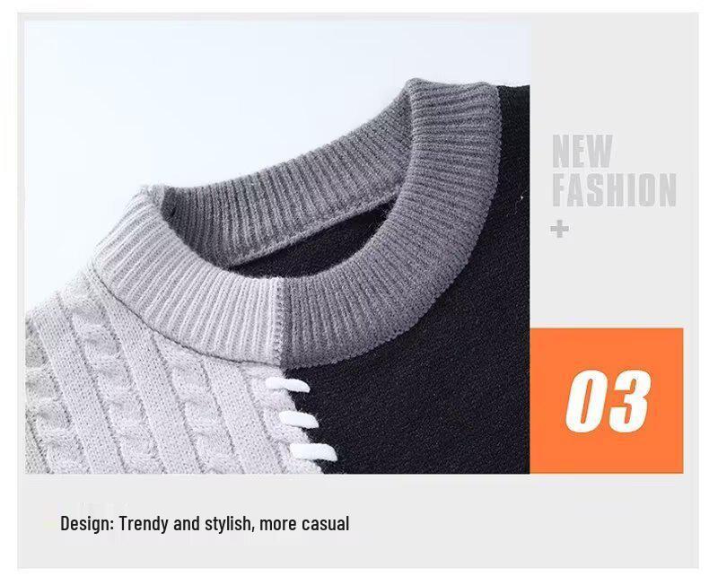 Unisex svetr s barevnými bloky: Volný ležérní svetr na podzim/zimu