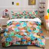 Colorful geometric pattern cubes arrangement Bedding Set for Kids Luxury Gift 3pcs Digital Print Comforter Set Soft Comfortable