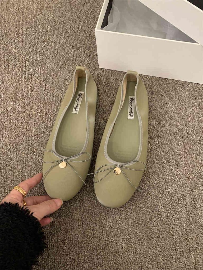 IPPEUM Women Ballerina Shoes Satin Round Toe Mary Janes Ballet Flats