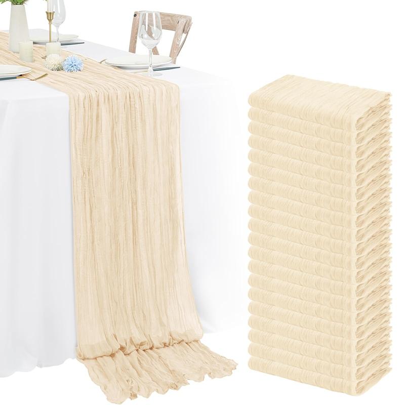 1pc Cheesecloth Table Runner Country Style Gauze Cheese Cloth Tablecloth For Wedding Bridal Shower Baby Shower Birthday Party
