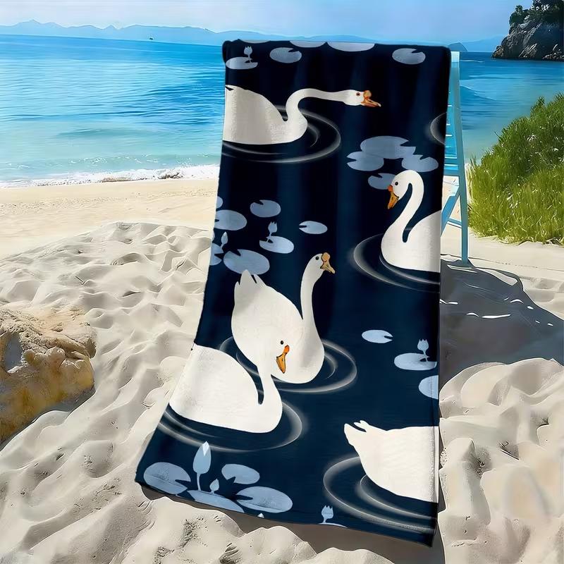 Cute Pink Cat Print Beach Towel Kawaii Kitten Apple Pattern Towel Soft Absorbent Quick Dry Beach Blanket for Kids Girls