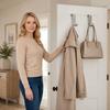 2 Ganchos de Acero Inoxidable para Colgar en Puertas Multifuncionales de Doble Uso para Ropa Sombreros Toallas Bolsas y Más Construcción Metálica Duradera