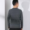 Yiliteng Men's Striped Pure Wool Round Neck Sweater