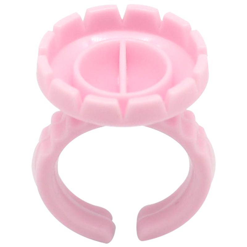Lash Glue Ring Holder, Blossom Glue Tray for Eyelash Extensions, 100PCS