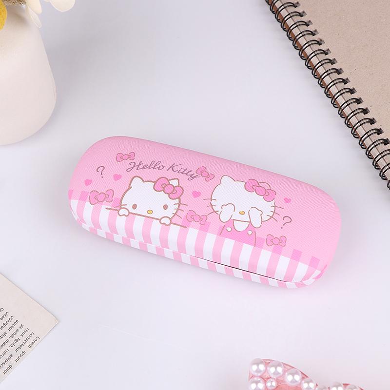 

Kawaii Hello Kitty Sanrio Glasses Case Cinnamoroll Kuromi My Melody Sunglasses Storage Box Travel Portable Girl Gift