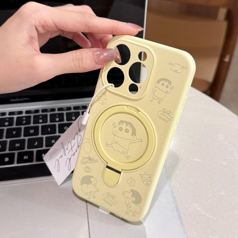 iPhone 17 Pro Max Liquid Cartoon Ring Stand Case with Precise Cutouts and Magnetic Anti-Fall Protection