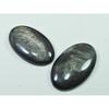 38-39MM AAA Silver Obsidian Oval Stone 2Pcs Cabochon Loose Gemstone 85Cts. SK-4112