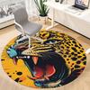 1pc Leopard Print Office Round Area Rug, Indoor Mat Suitable ForOffice, Under Office Chairs Bedroom Living Room Home Decor, Room Deco, D034