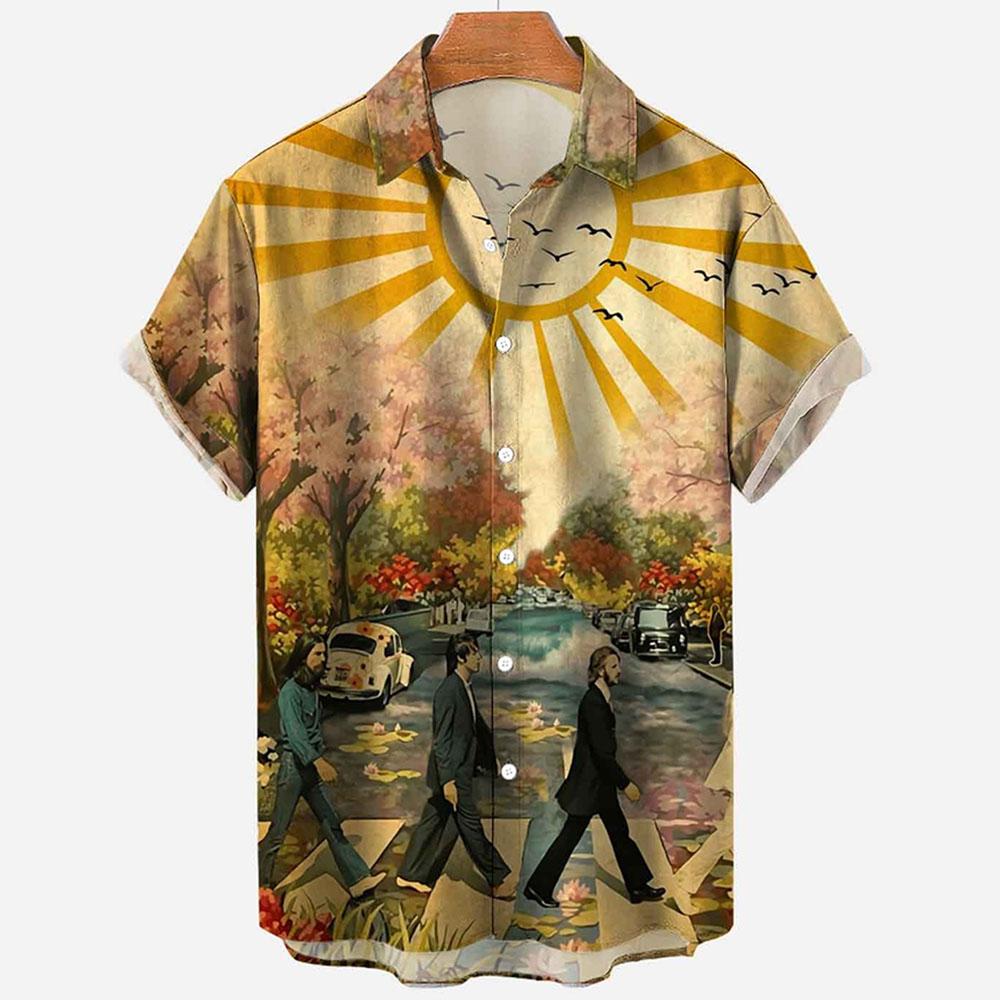 Hawaiian Shirts For Men Fashion Comfortable Unisex Short Sleeve Tops Beach Travel Surf Casual Oversized Men's