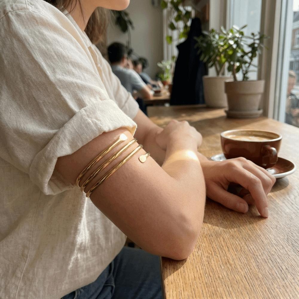 Gold Adjustable Snake Armband Metal Hyperbolic Cuff Bangle Minimalist Open Arm Bangles  Women