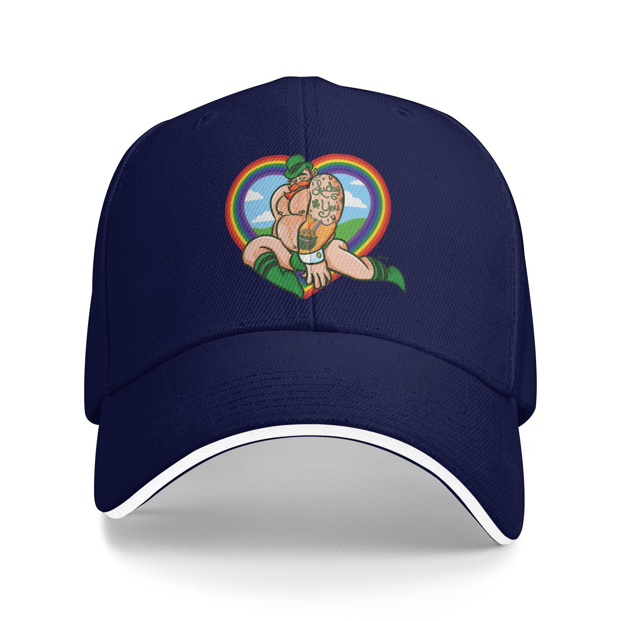 

Lucky You Beefcake St Patricks Day Baseball Cap Outdoor Gym Sunscreen Trucker Hat Men Women Stylish Print Baseball Caps One Size темно-синий