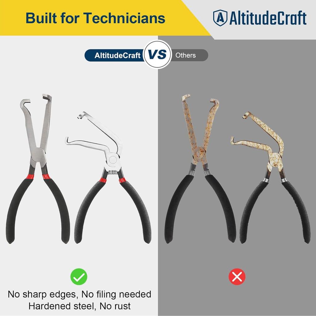 Electrical Disconnect Pliers 2-Piece Set, Includes Straight and 60° Angled Electric Disconnect Pliers for Automotive Connectors
