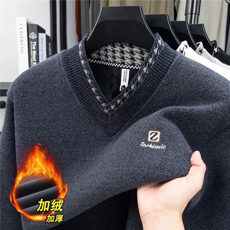 Men s Long Sleeve V-Neck Casual M серый