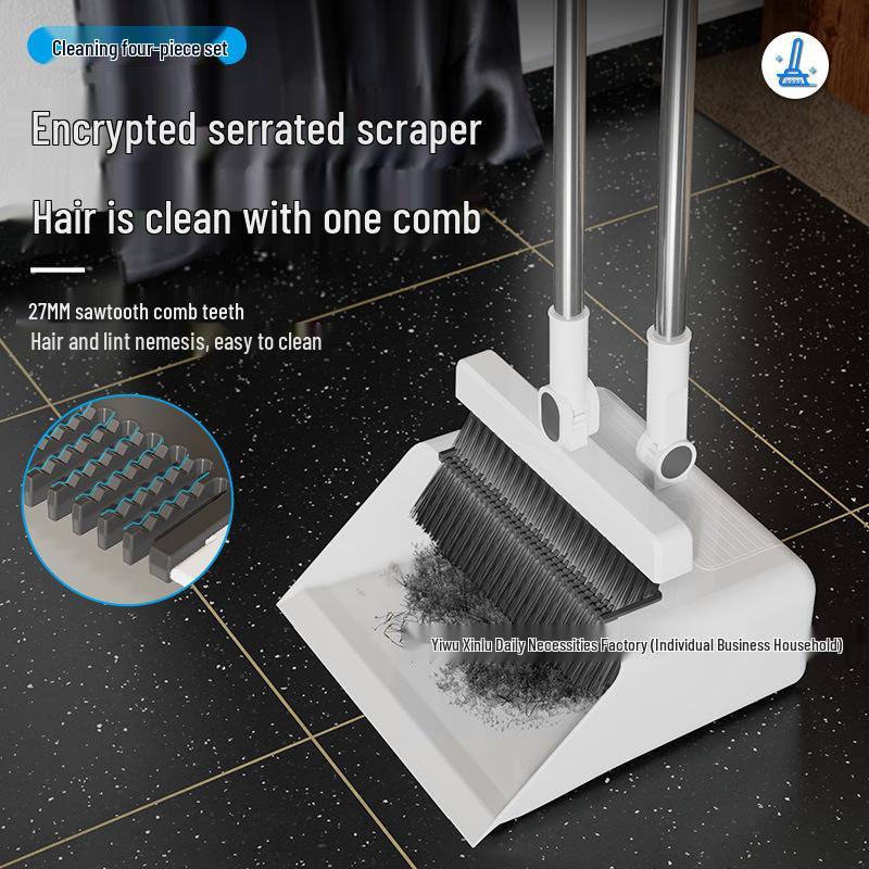 Haushaltsbesen- und Kehrschaufel-Set mit Abzieher - Effizientes Kehrwerkzeug