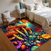 Trippy Mushroom Flor Mat Rug Psychedelic Forest Pattern Non Slip Floor Mat for Living Room Bedroom Hippie Home Decor Carpet
