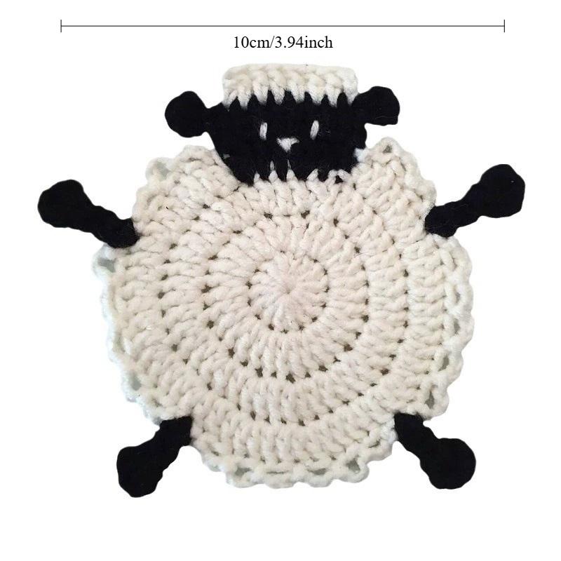 

Подставка ручной работы крючком Подставка лампа Милая овечка Подставка для напитков для журнального столика Защита столешницы Домашний декор бежевый