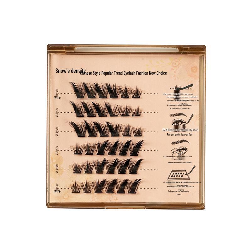 

Накладные ресницы с косым изгибом, без клея, натуральные, для больших глаз, самоклеящиеся, для ленивого быстрого макияжа, с большим объемом желейного клея.