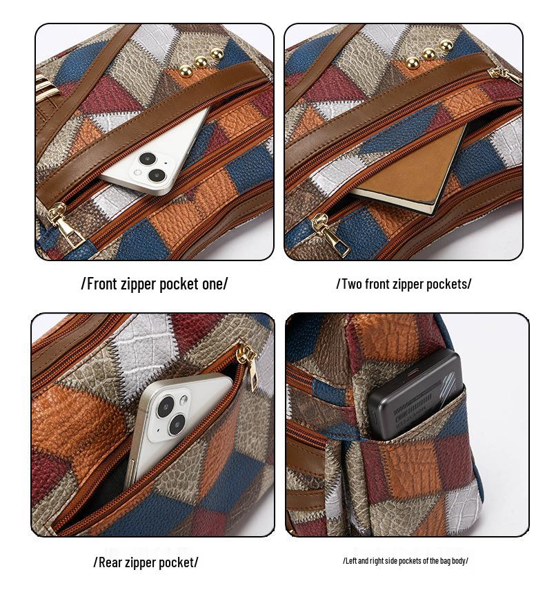 2024 Women's Versatile Multi-Layer PU Shoulder Bag - Large Capacity Crossbody for Moms