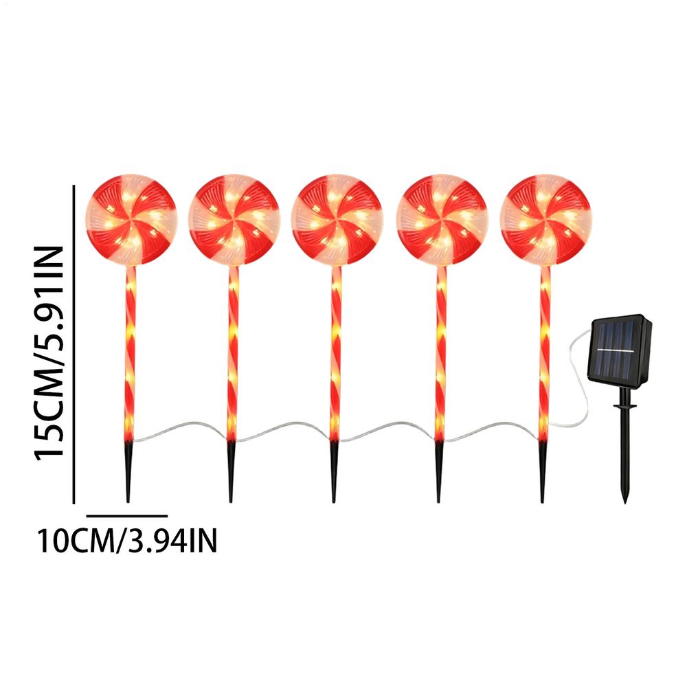Solar Candy Cane Lights 8-Mode 1200mAh Waterproof Solar Candy Cane Lights Christmas Decor for Pathway Patio Yard Backyard Porch