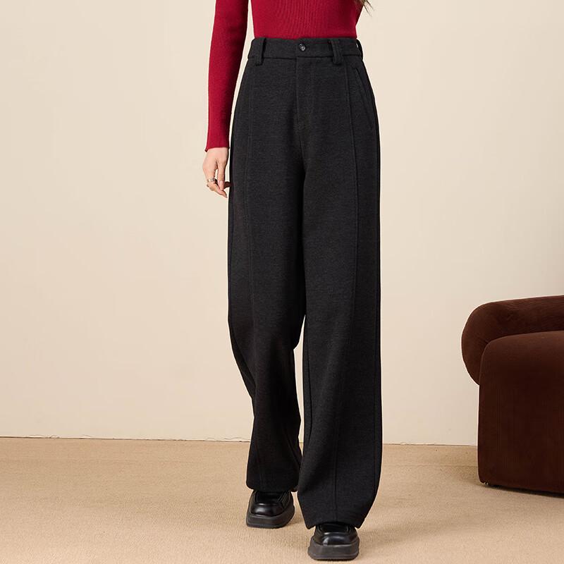 Fanzhen Women's 2024 Autumn/Winter Thickened Wide-Leg Wool Blend Trousers