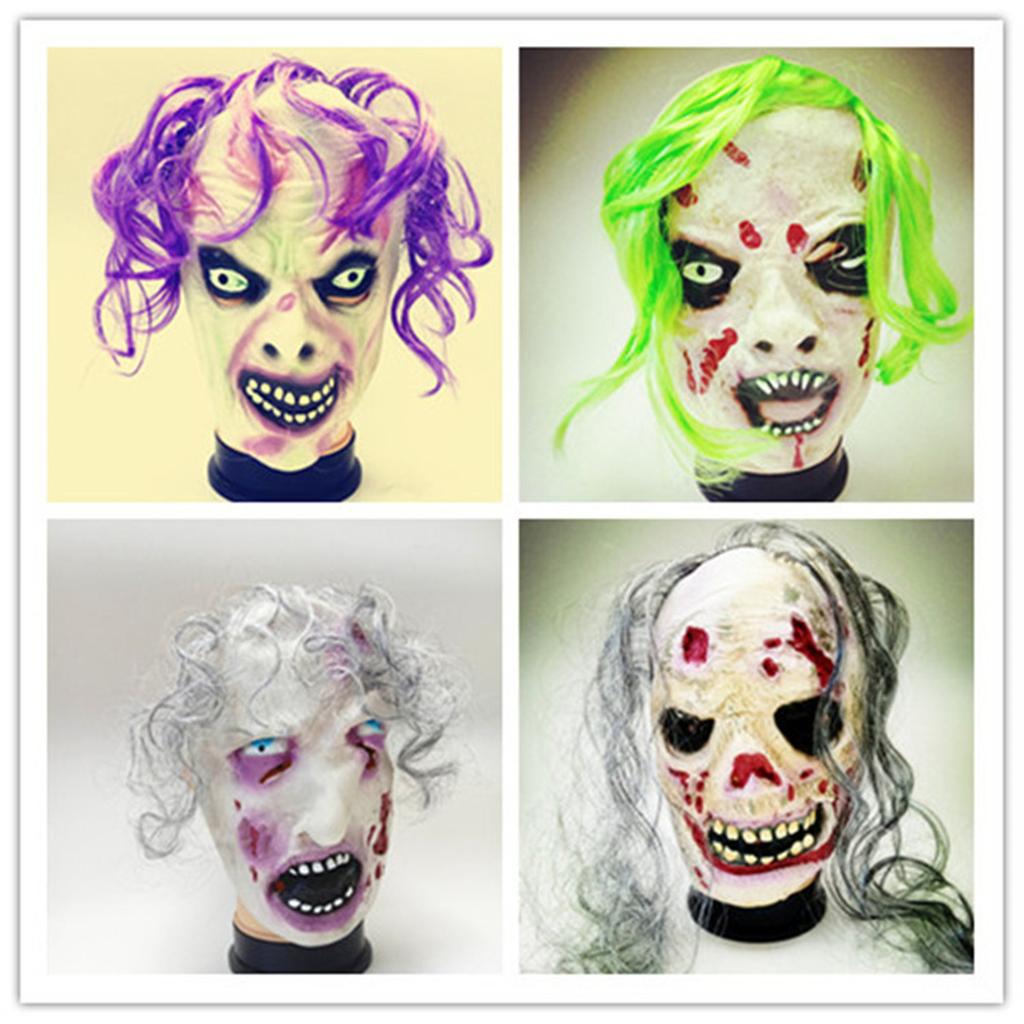 Scary Disgusting Rotten Face Zombie Horror Rotten Zombie Mask Halloween Haunted House Mask Walking Dead Head Cover