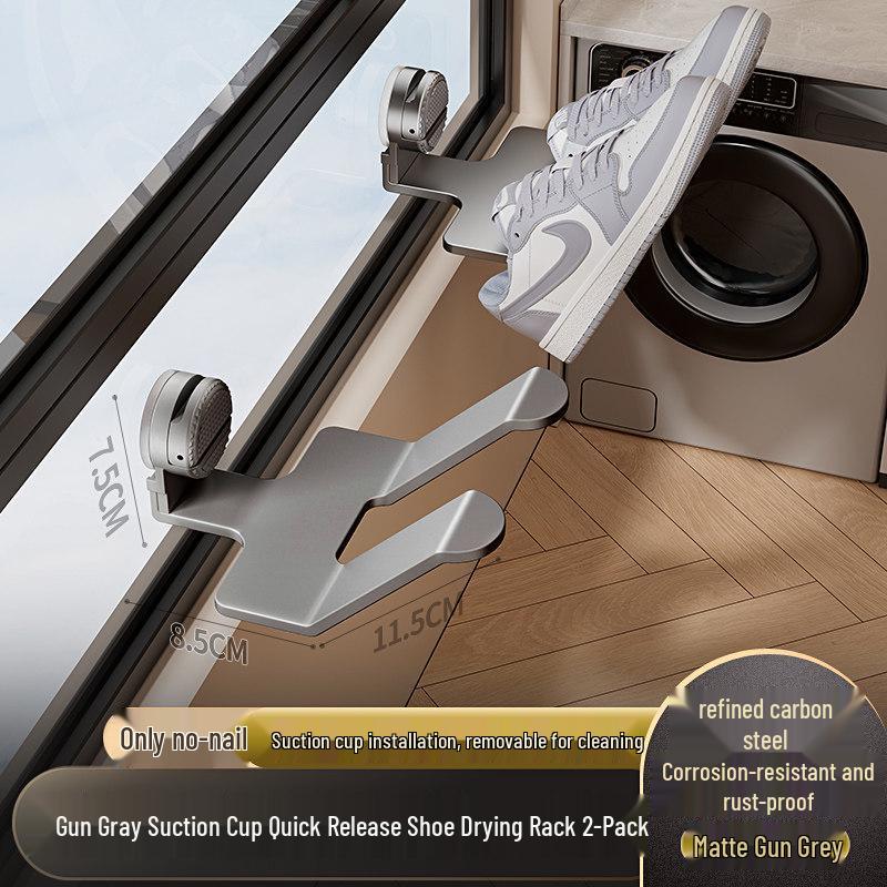 Suction Cup Shoe Rack: No-Punch Balcony Sandal & Shoe Drying Solution